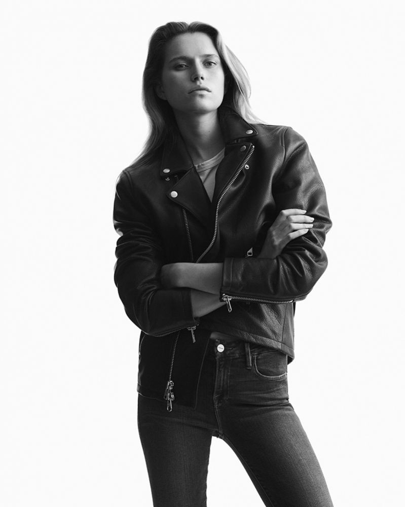 Cato van Ee featured in  the Frame Denim advertisement for Autumn/Winter 2017