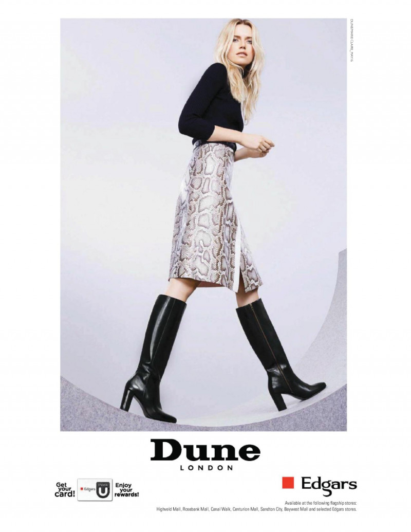 Cato van Ee featured in  the Dune London advertisement for Spring/Summer 2016