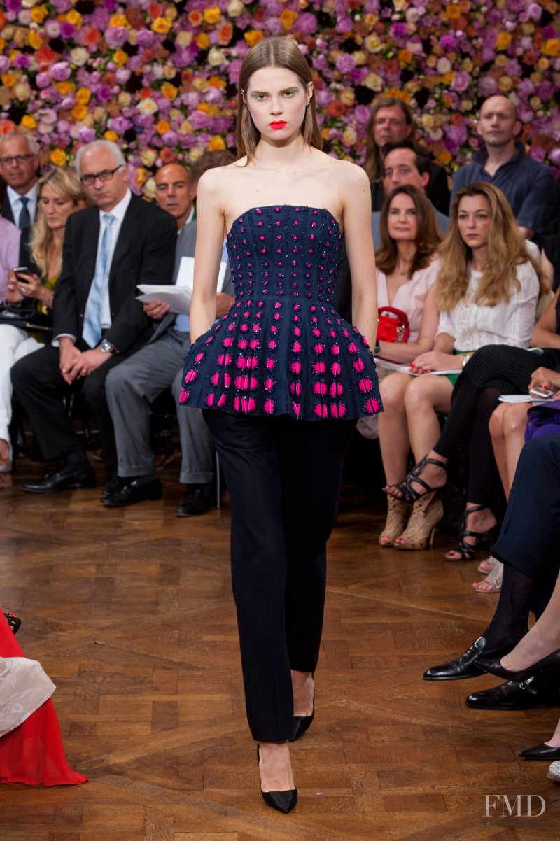 Caroline Brasch Nielsen featured in  the Christian Dior Haute Couture fashion show for Autumn/Winter 2012