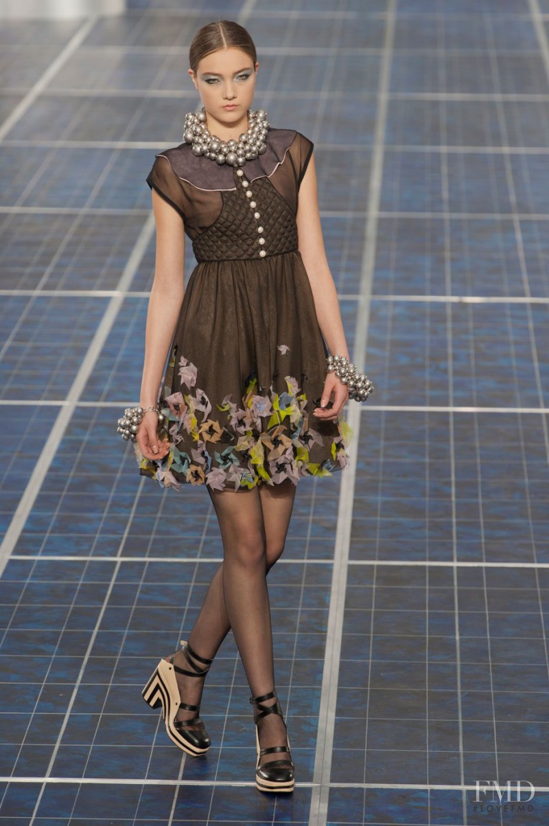 Yumi Lambert featured in  the Chanel fashion show for Spring/Summer 2013