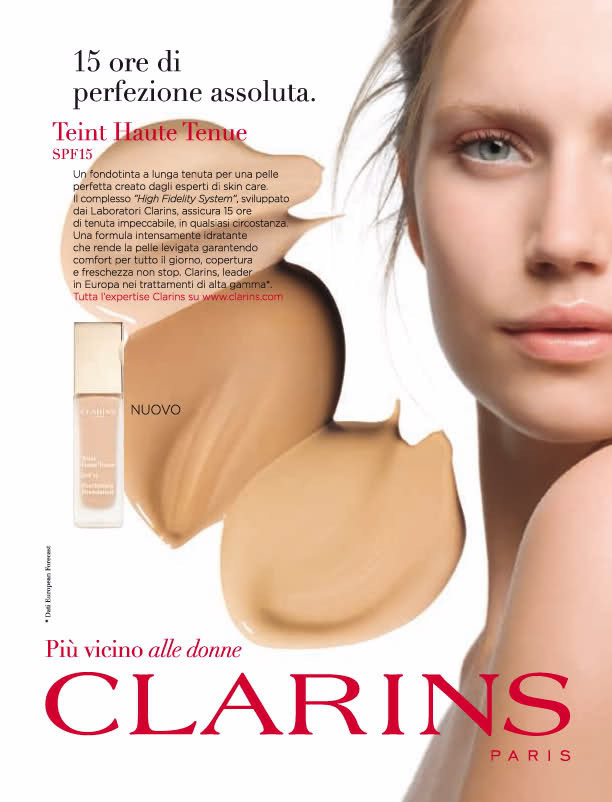 Cato van Ee featured in  the Clarins advertisement for Spring/Summer 2010