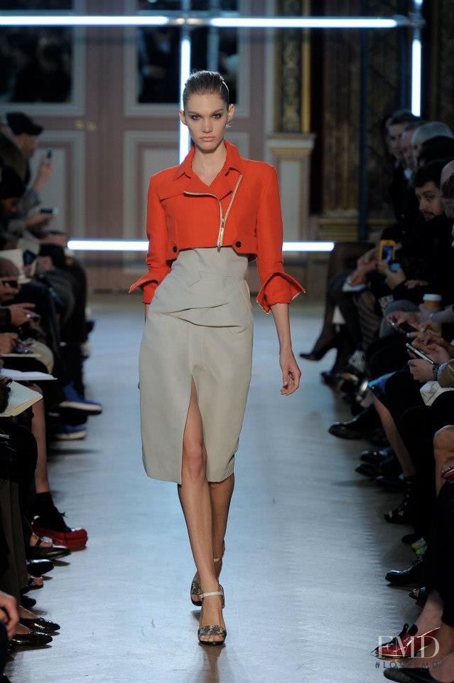 Irina Nikolaeva featured in  the Roland Mouret fashion show for Spring/Summer 2013