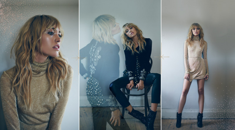 Cora Keegan featured in  the Free People Total Eclipse lookbook for Holiday 2015