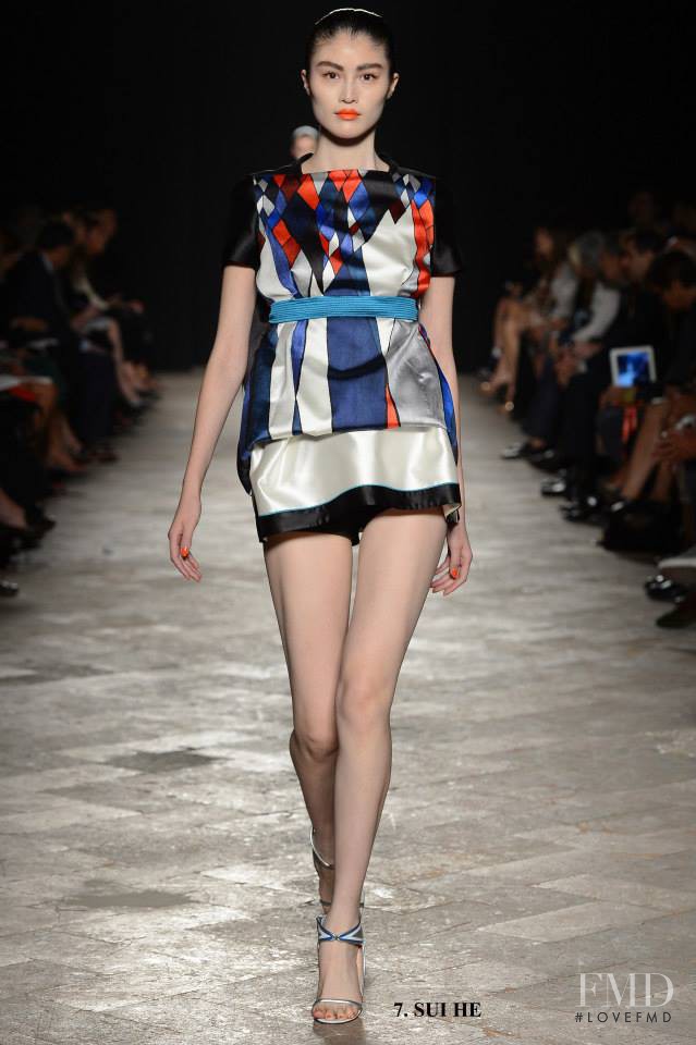 Sui He featured in  the Aquilano.Rimondi fashion show for Spring/Summer 2013