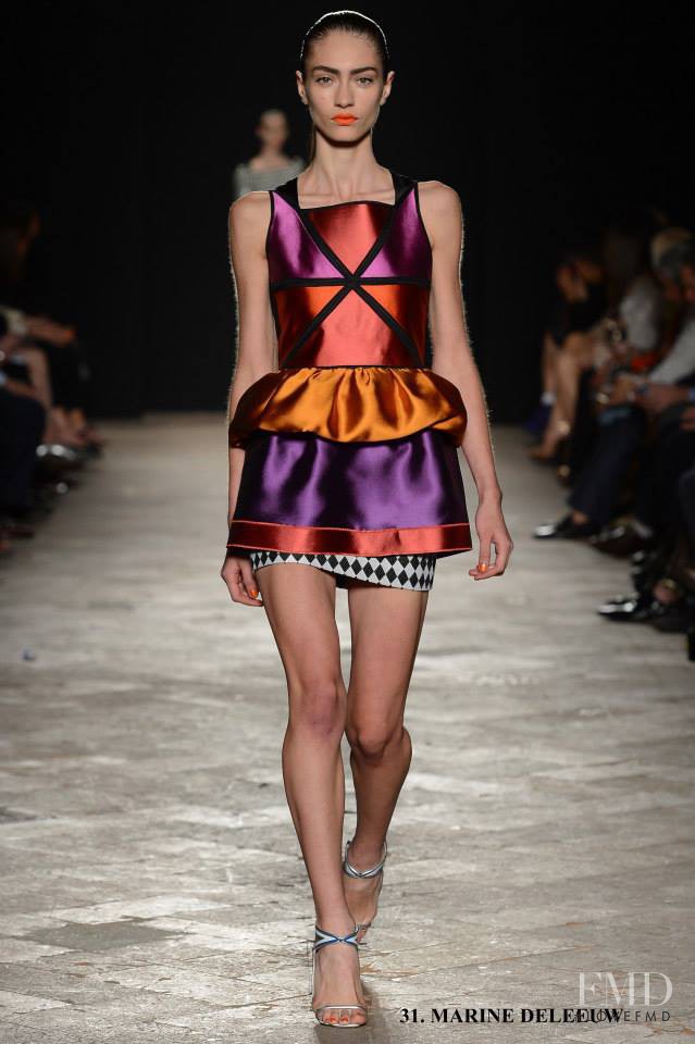 Marine Deleeuw featured in  the Aquilano.Rimondi fashion show for Spring/Summer 2013