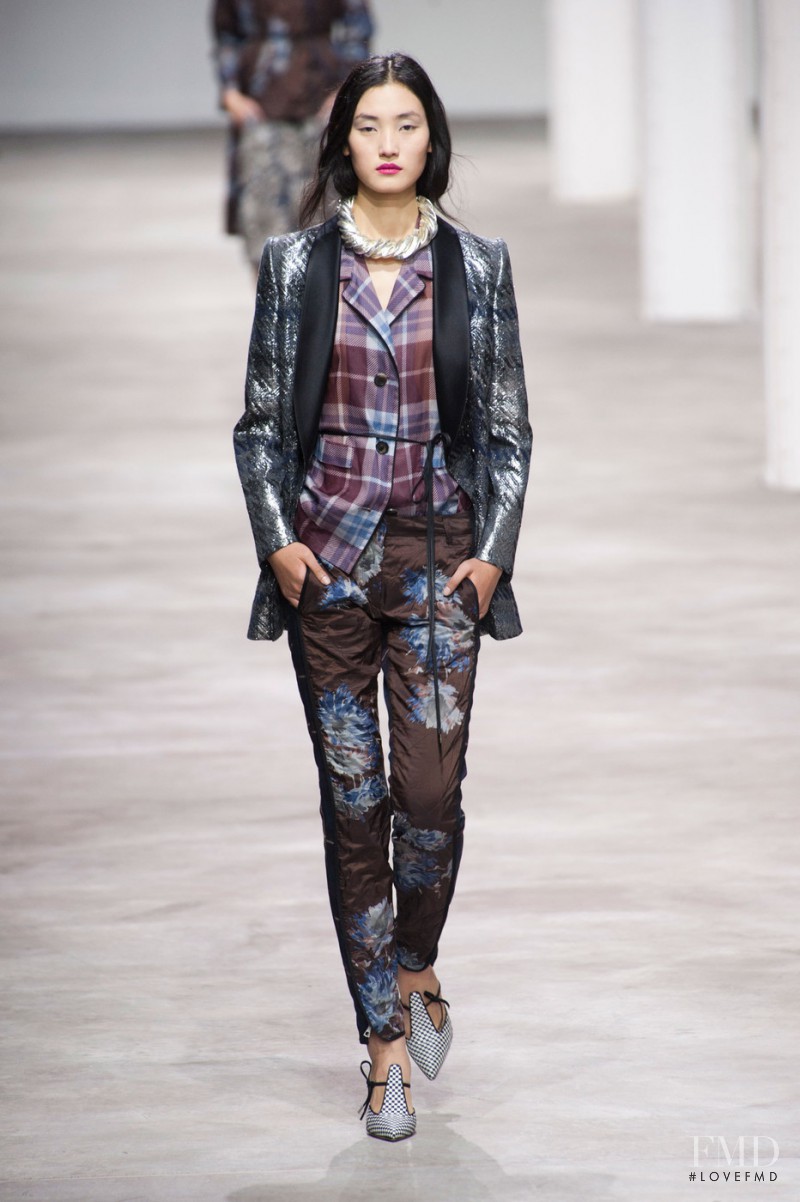 Lina Zhang featured in  the Dries van Noten fashion show for Spring/Summer 2013