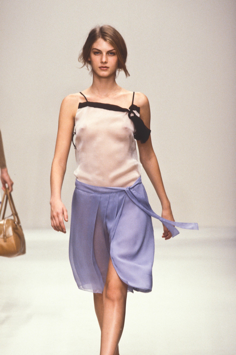 Angela Lindvall featured in  the Prada fashion show for Spring/Summer 2000