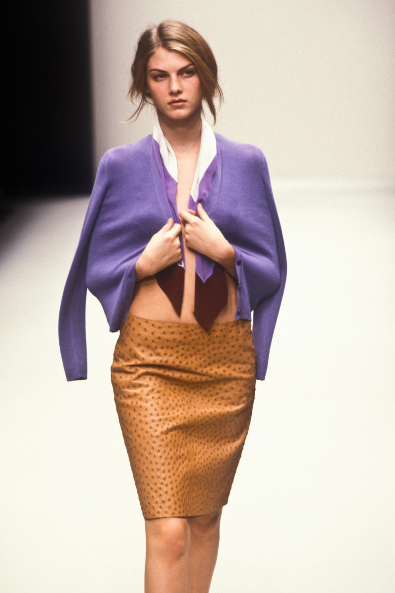 Angela Lindvall featured in  the Prada fashion show for Spring/Summer 2000