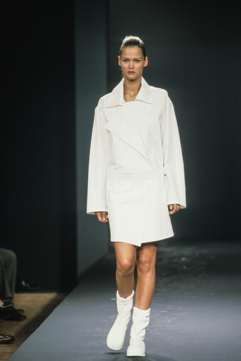 Carmen Kass featured in  the Trussardi fashion show for Spring/Summer 1998