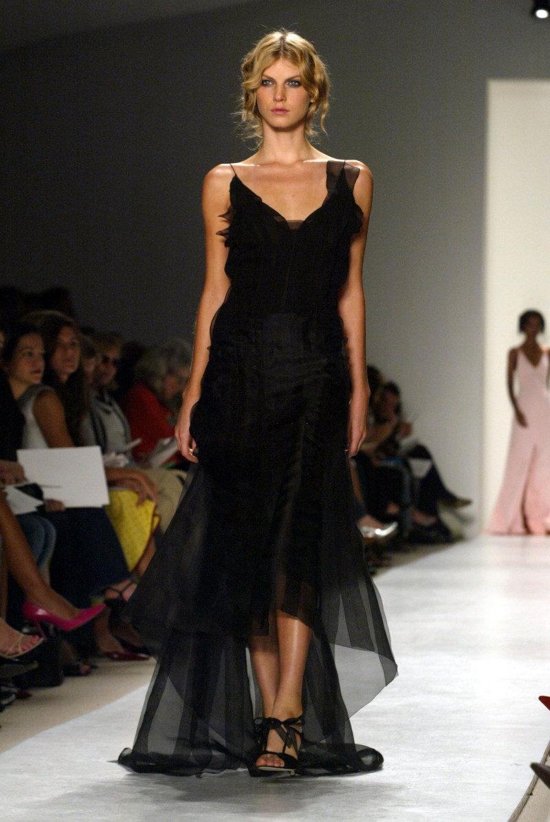 Angela Lindvall featured in  the Carolina Herrera fashion show for Spring/Summer 2004