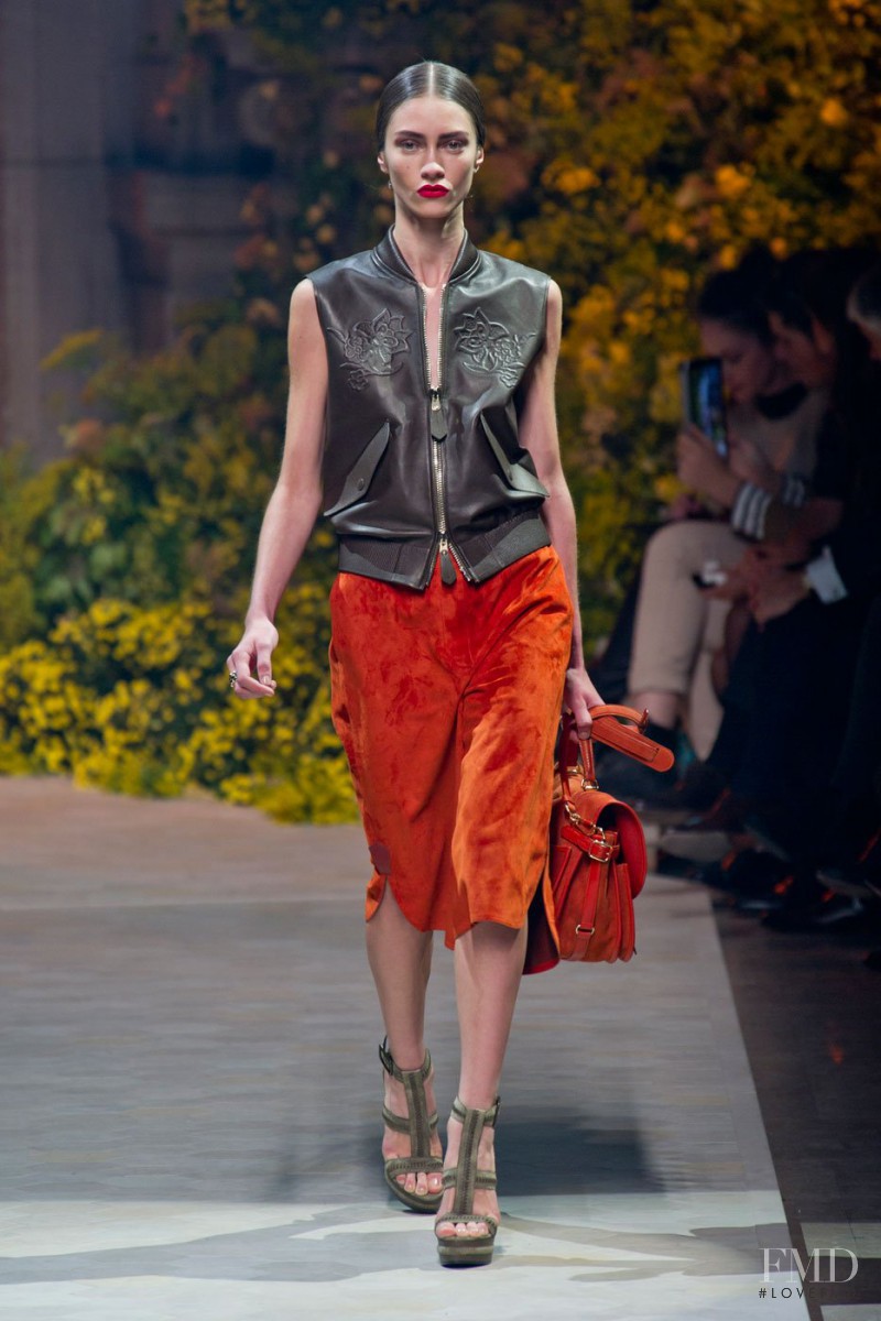 Marine Deleeuw featured in  the Loewe fashion show for Spring/Summer 2013