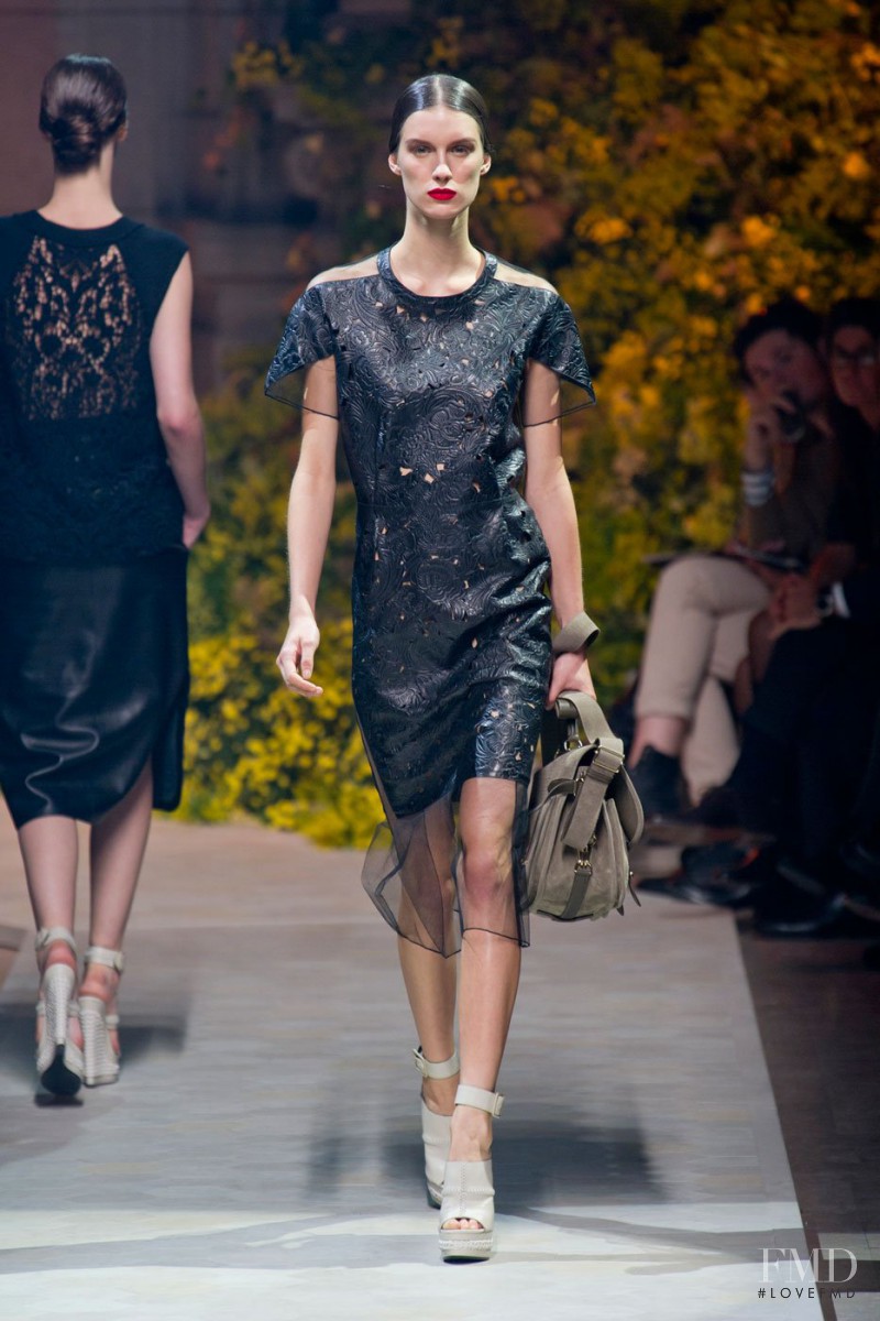 Marte Mei van Haaster featured in  the Loewe fashion show for Spring/Summer 2013