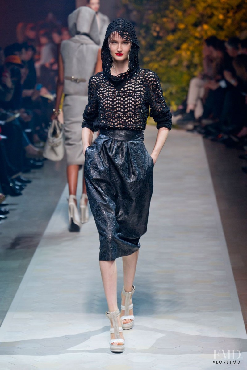 Mackenzie Drazan featured in  the Loewe fashion show for Spring/Summer 2013