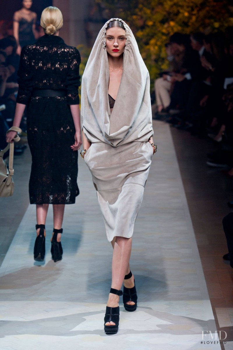 Kati Nescher featured in  the Loewe fashion show for Spring/Summer 2013