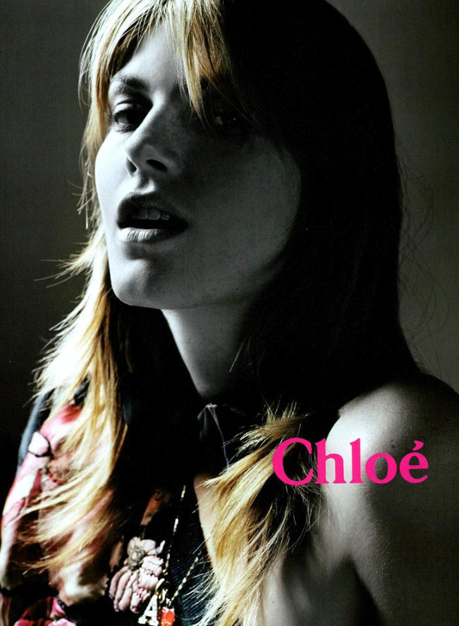 Angela Lindvall featured in  the Chloe advertisement for Autumn/Winter 2003