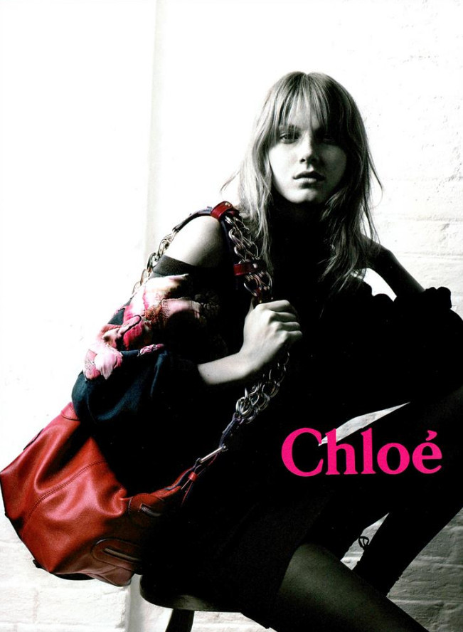 Angela Lindvall featured in  the Chloe advertisement for Autumn/Winter 2003
