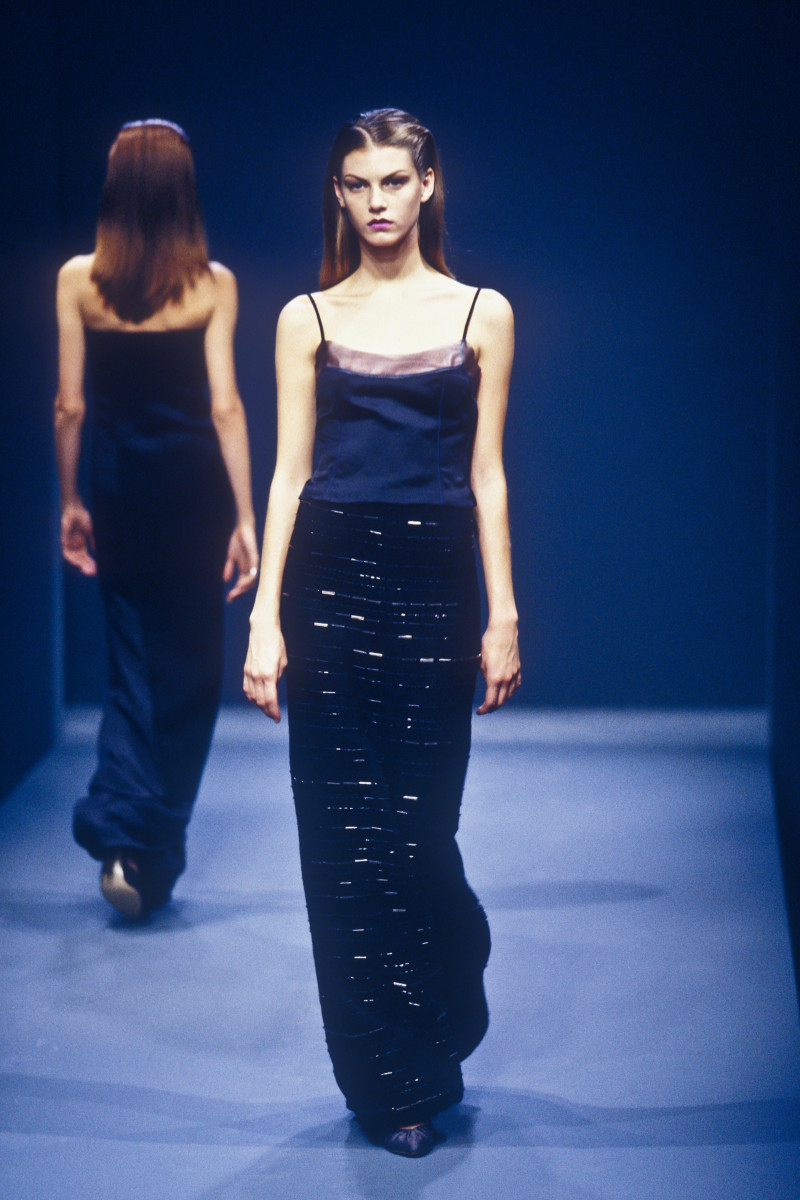 Angela Lindvall featured in  the Prada fashion show for Spring/Summer 1998
