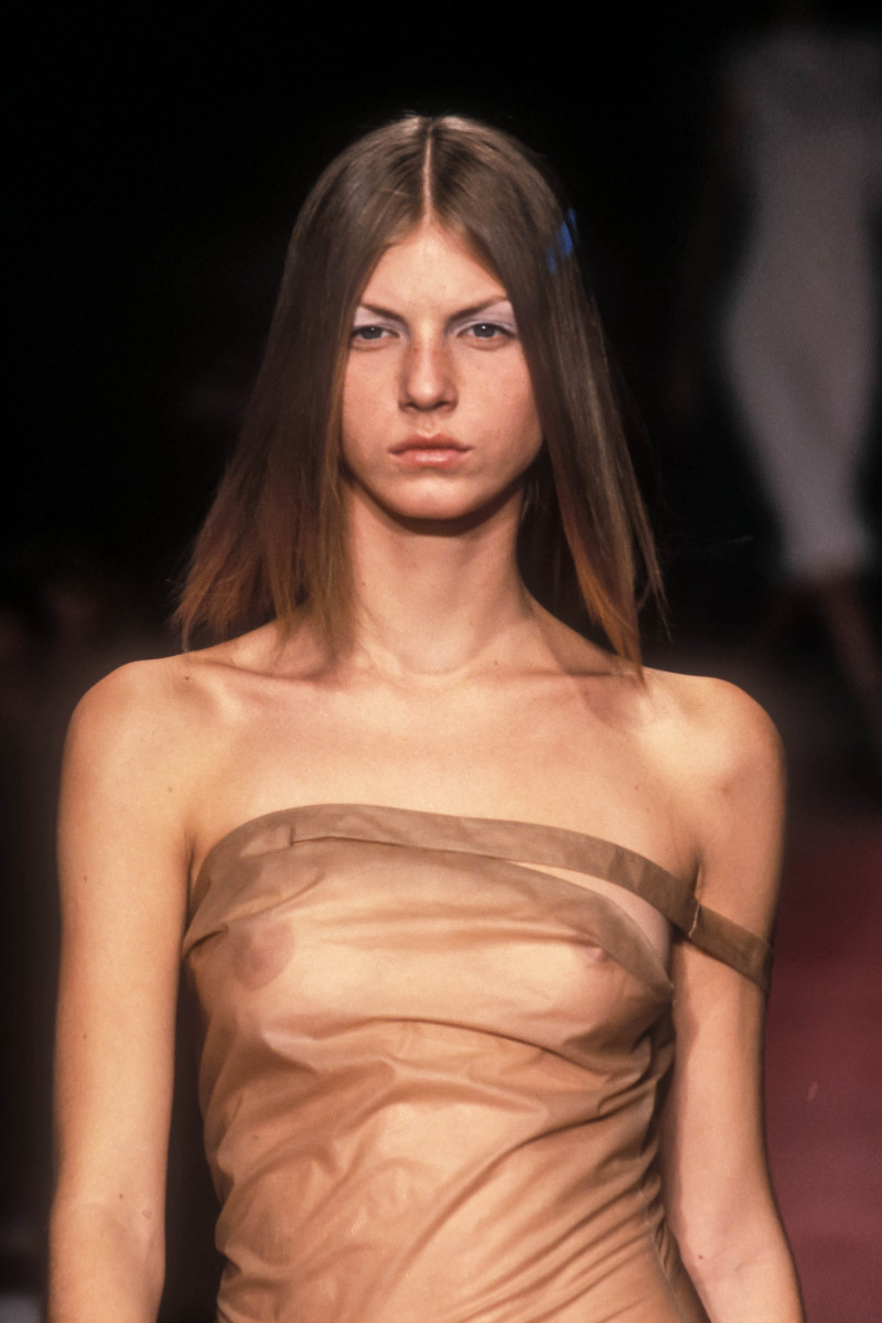 Angela Lindvall featured in  the Versus fashion show for Spring/Summer 1998