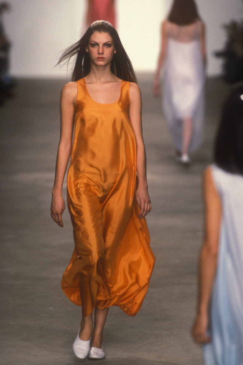 Angela Lindvall featured in  the Calvin Klein 205W39NYC fashion show for Spring/Summer 1998