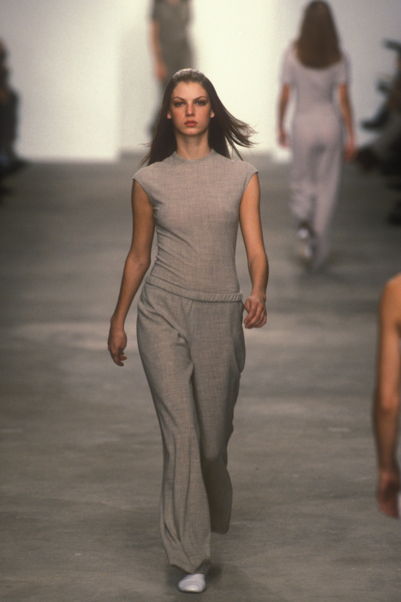 Angela Lindvall featured in  the Calvin Klein 205W39NYC fashion show for Spring/Summer 1998