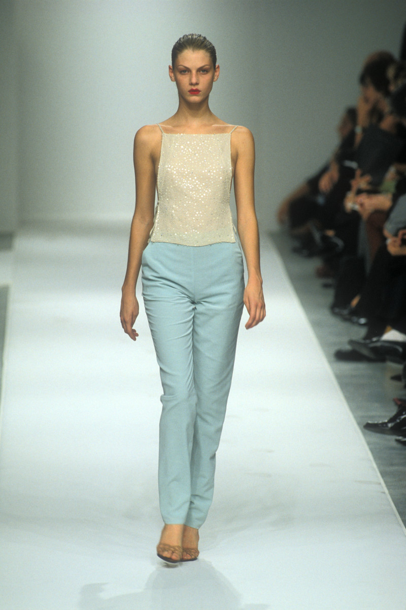 Angela Lindvall featured in  the Narciso Rodriguez fashion show for Spring/Summer 1998