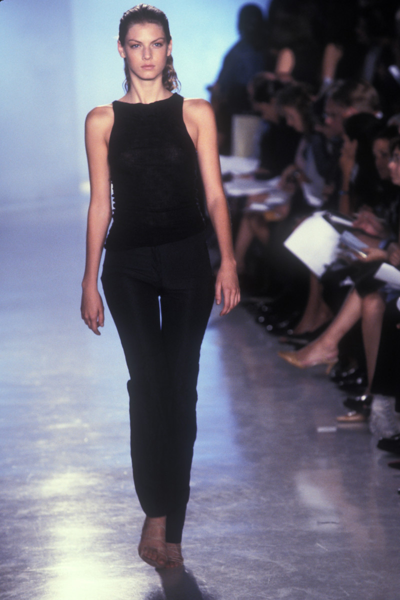 Angela Lindvall featured in  the Donna Karan New York fashion show for Spring/Summer 2000