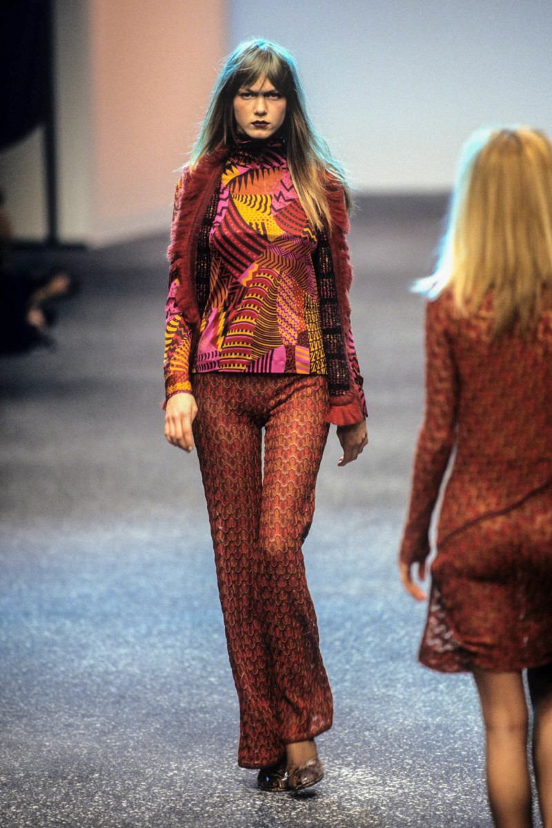 Angela Lindvall featured in  the Missoni fashion show for Autumn/Winter 1997