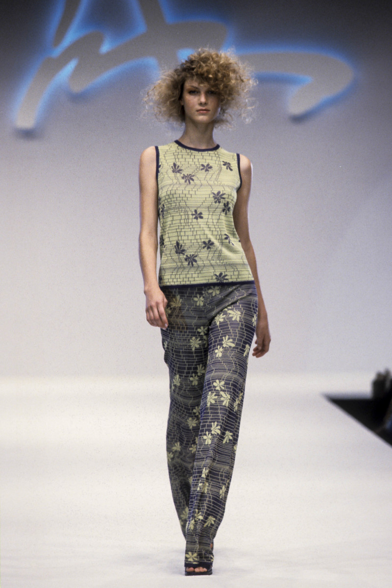 Angela Lindvall featured in  the Missoni fashion show for Spring/Summer 1997