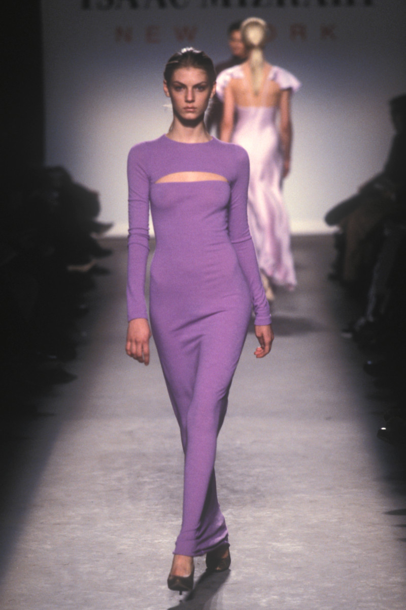 Angela Lindvall featured in  the Isaac Mizrahi fashion show for Autumn/Winter 1997