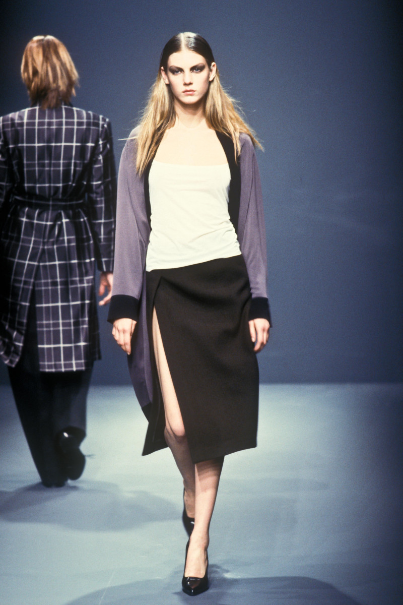 Angela Lindvall featured in  the Prada fashion show for Autumn/Winter 1997