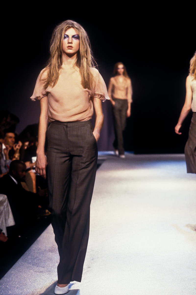 Angela Lindvall featured in  the Martine Sitbon fashion show for Spring/Summer 1997