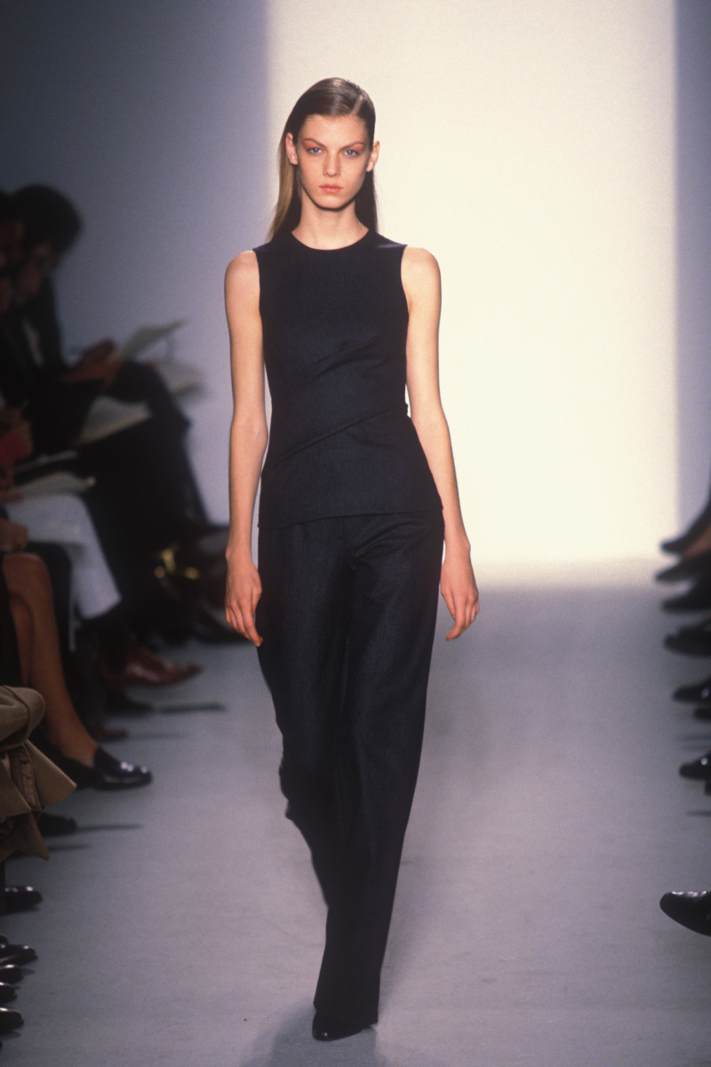 Angela Lindvall featured in  the Calvin Klein 205W39NYC fashion show for Autumn/Winter 1997