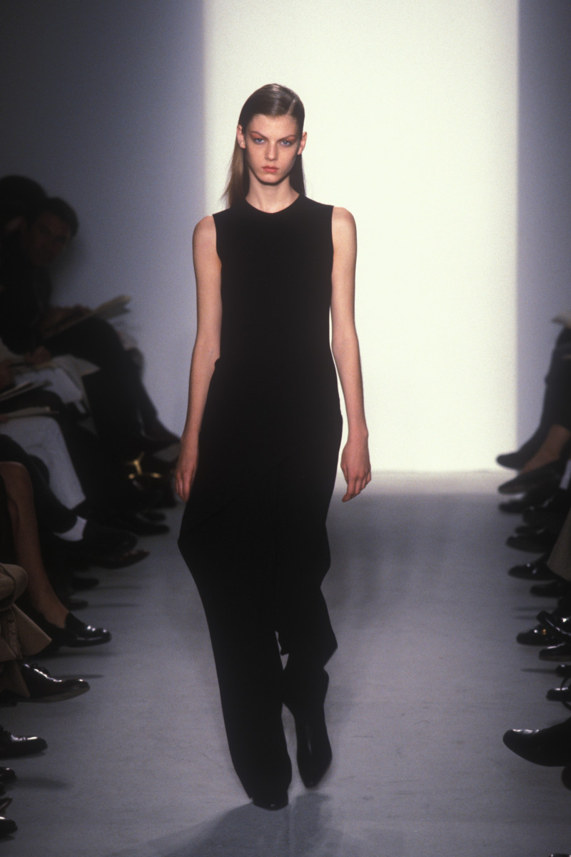 Angela Lindvall featured in  the Calvin Klein 205W39NYC fashion show for Autumn/Winter 1997