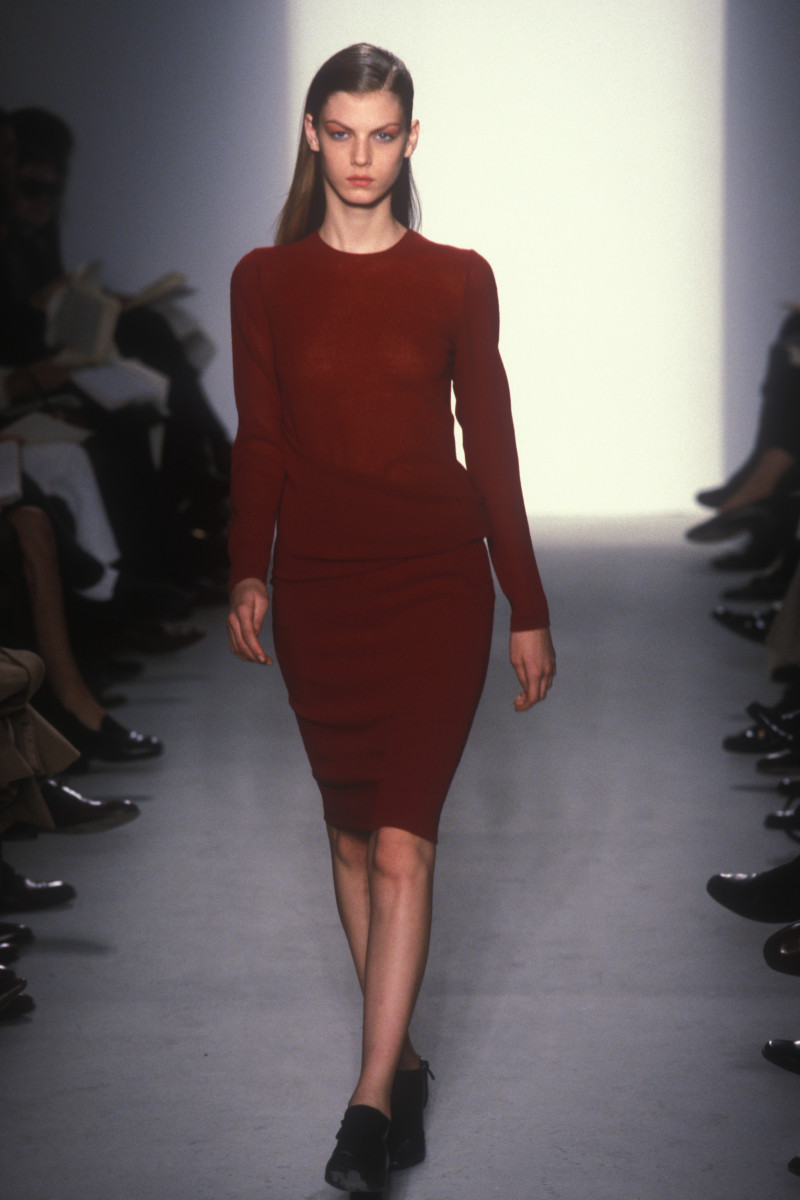 Angela Lindvall featured in  the Calvin Klein 205W39NYC fashion show for Autumn/Winter 1997