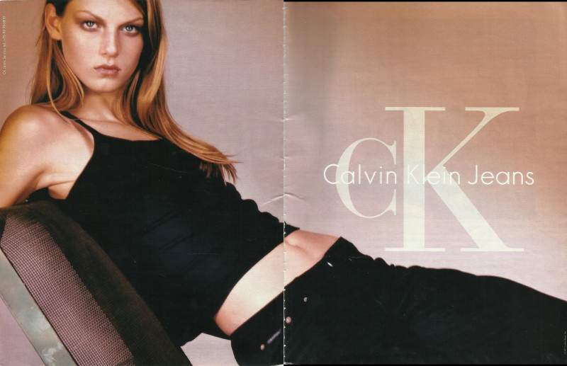 Angela Lindvall featured in  the Calvin Klein Jeans advertisement for Spring/Summer 1997