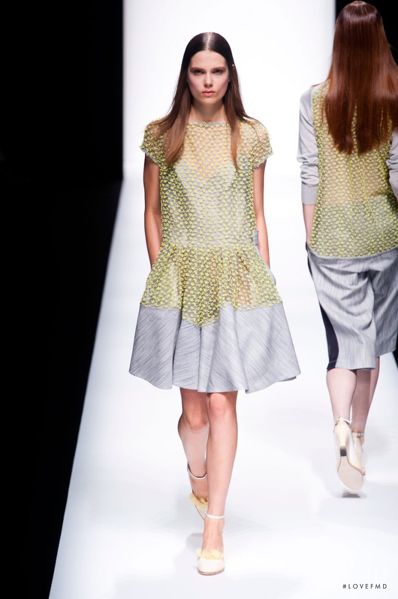 Caroline Brasch Nielsen featured in  the Sacai fashion show for Spring/Summer 2013