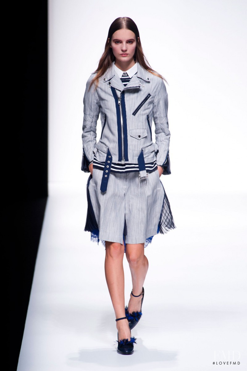 Tilda Lindstam featured in  the Sacai fashion show for Spring/Summer 2013