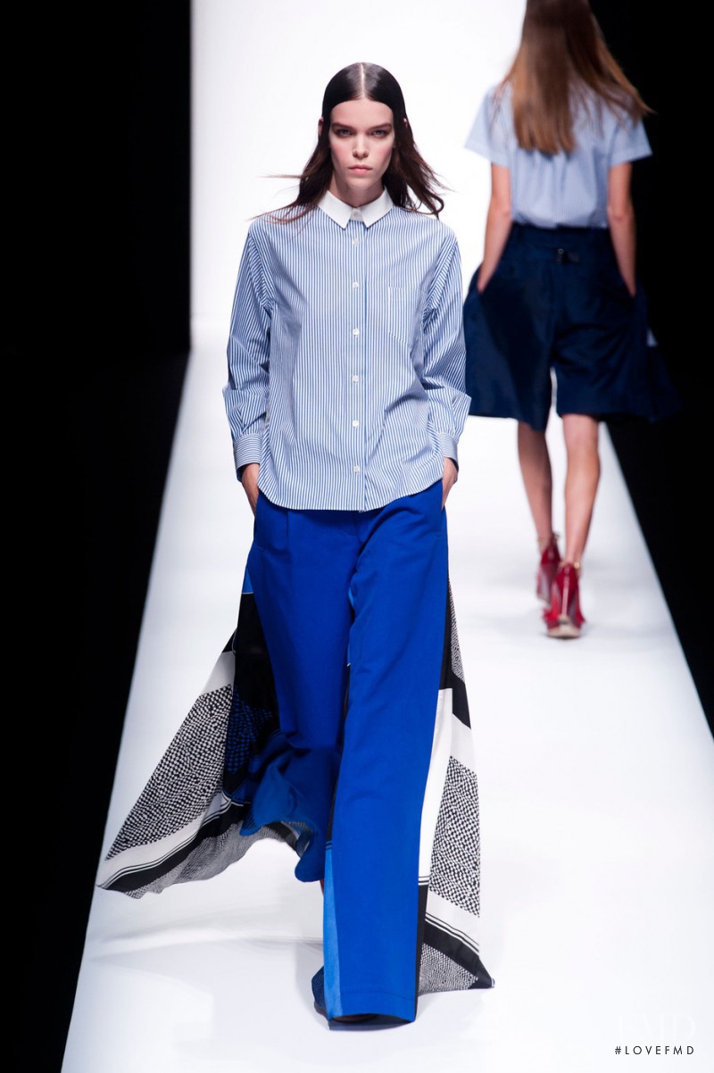 Meghan Collison featured in  the Sacai fashion show for Spring/Summer 2013