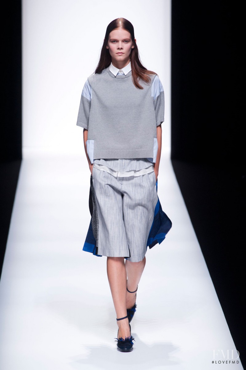 Irina Kravchenko featured in  the Sacai fashion show for Spring/Summer 2013