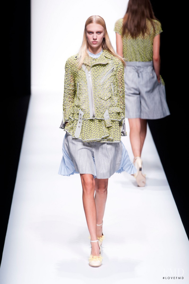 Juliana Schurig featured in  the Sacai fashion show for Spring/Summer 2013