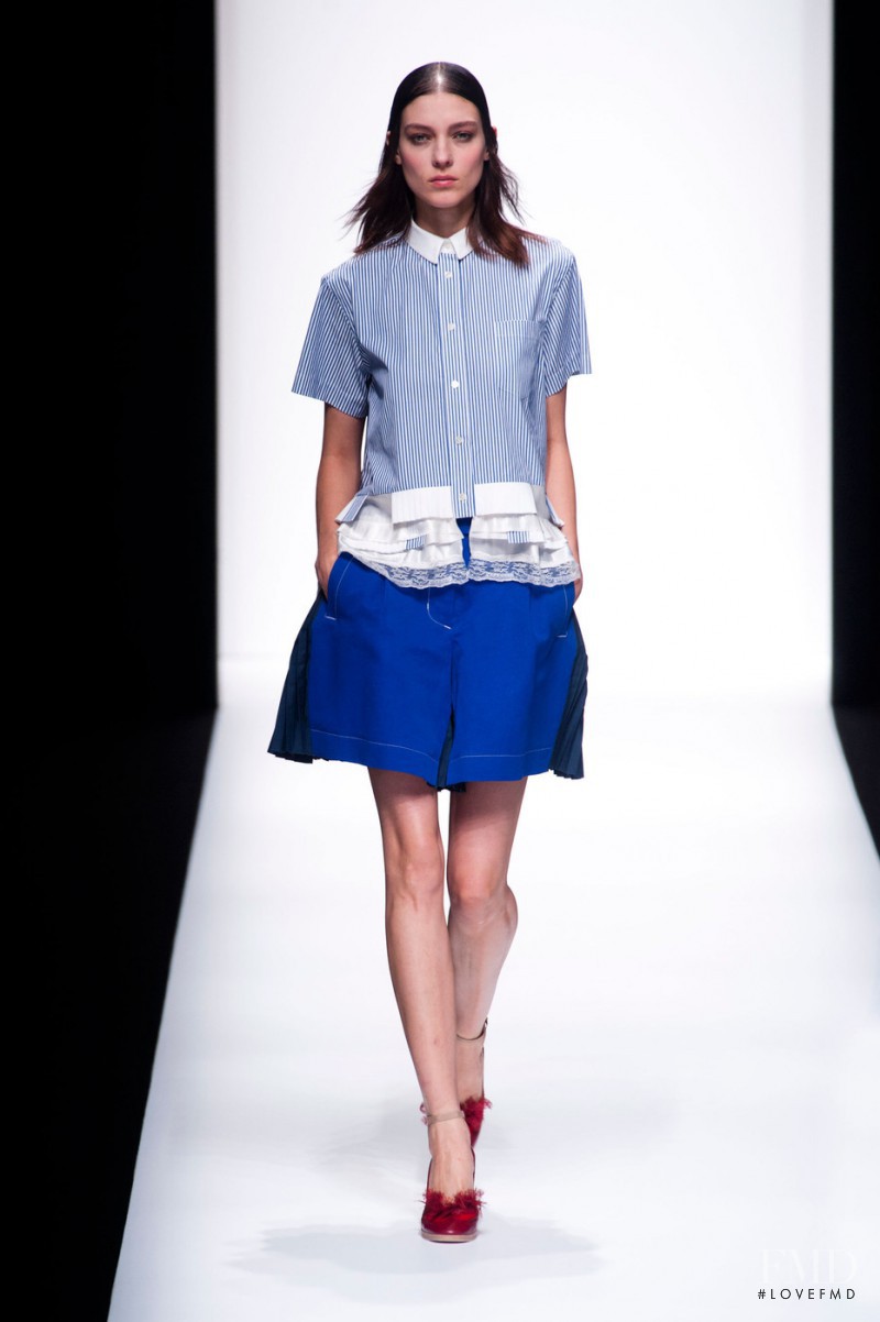 Kati Nescher featured in  the Sacai fashion show for Spring/Summer 2013