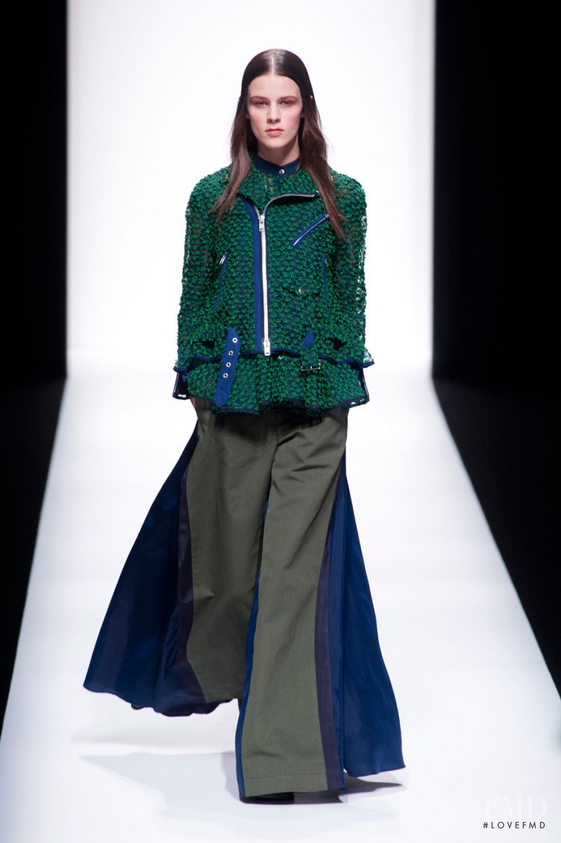 Kayley Chabot featured in  the Sacai fashion show for Spring/Summer 2013