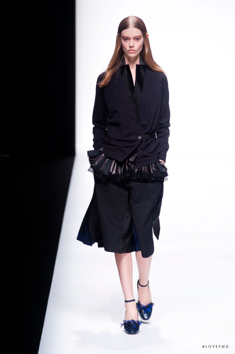 Ondria Hardin featured in  the Sacai fashion show for Spring/Summer 2013