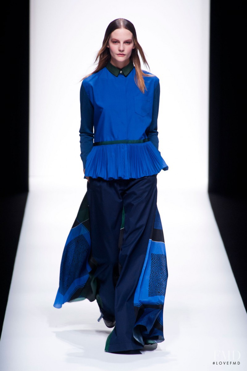 Sara Blomqvist featured in  the Sacai fashion show for Spring/Summer 2013