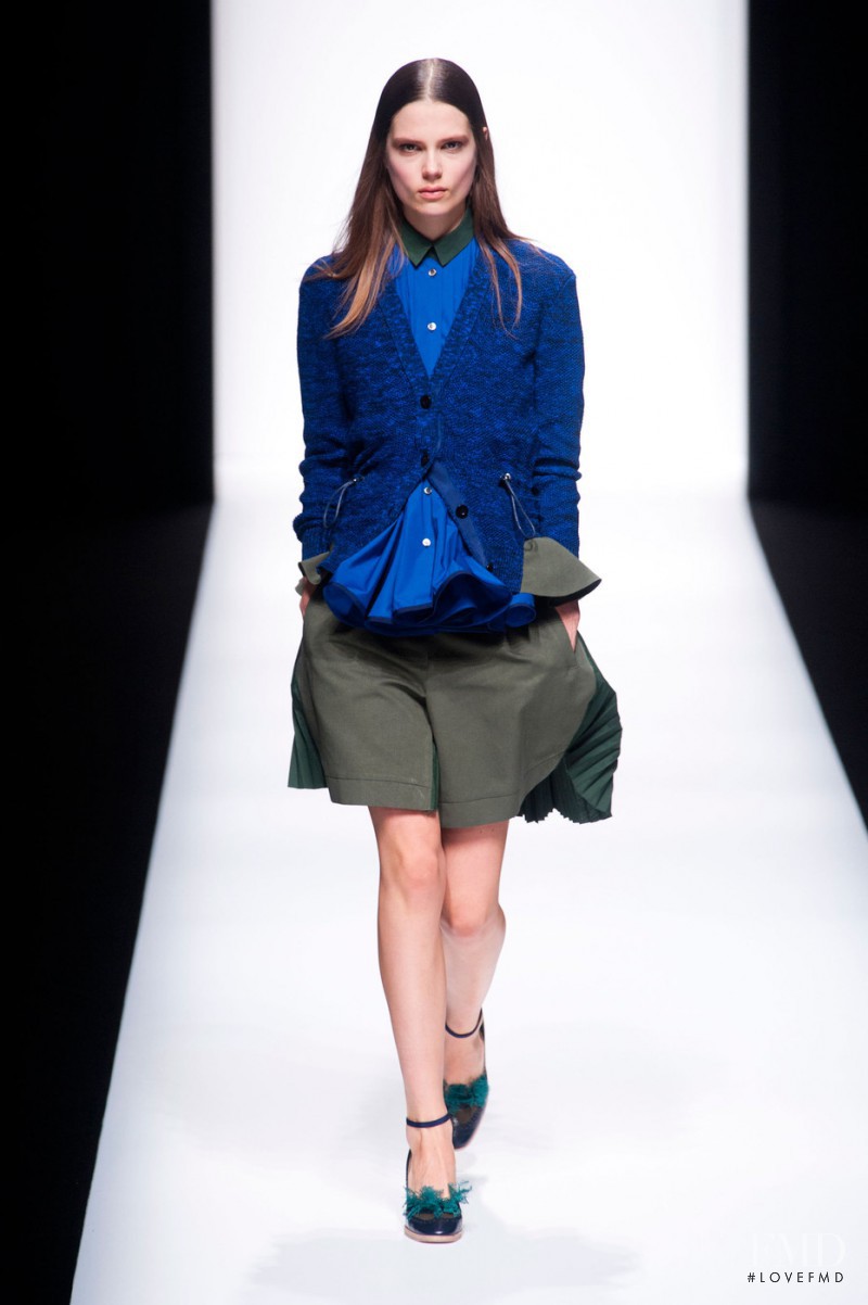 Caroline Brasch Nielsen featured in  the Sacai fashion show for Spring/Summer 2013