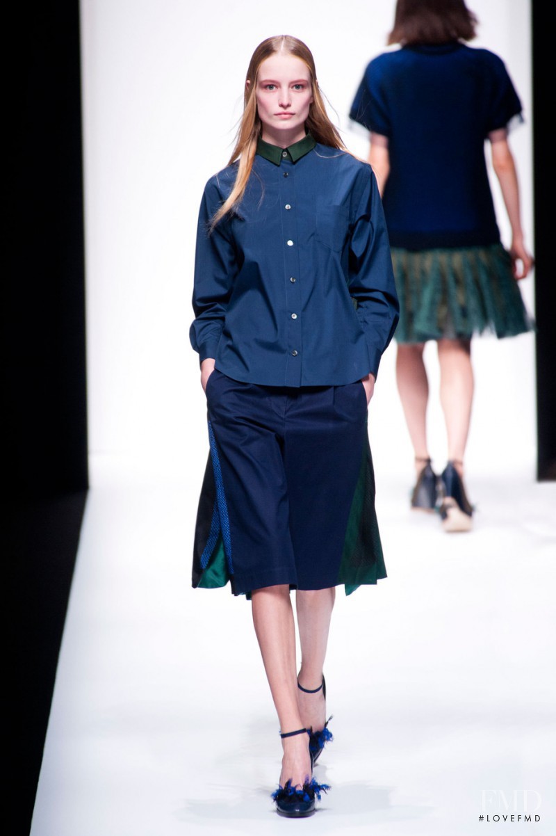 Maud Welzen featured in  the Sacai fashion show for Spring/Summer 2013