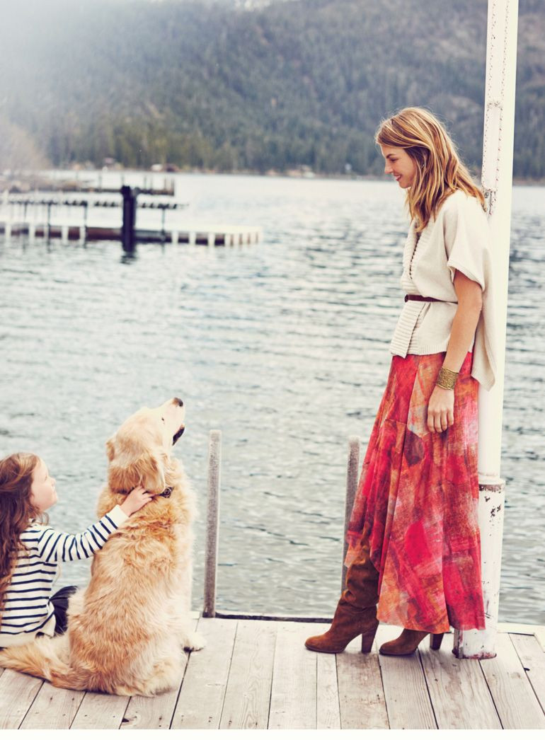 Angela Lindvall featured in  the Anthropologie lookbook for Pre-Fall 2015