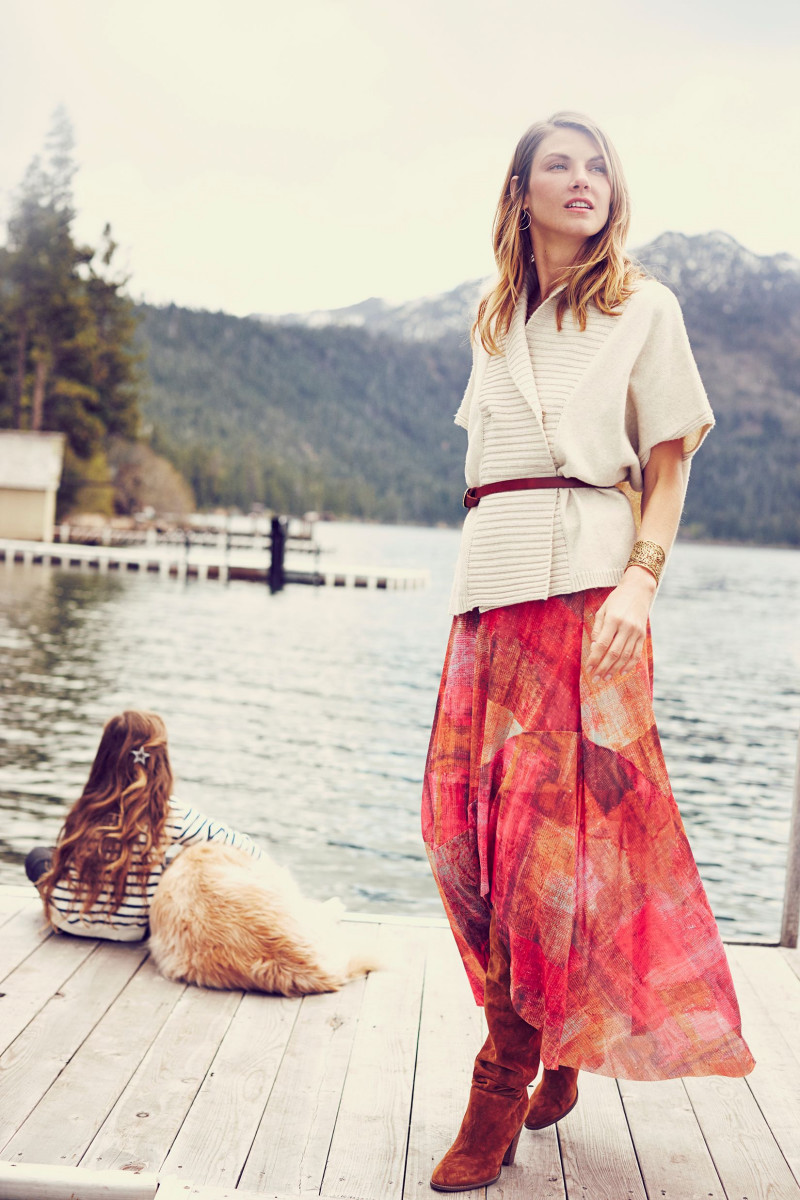 Angela Lindvall featured in  the Anthropologie lookbook for Pre-Fall 2015