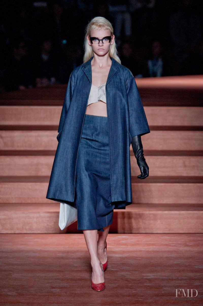 Ginta Lapina featured in  the Miu Miu fashion show for Spring/Summer 2012