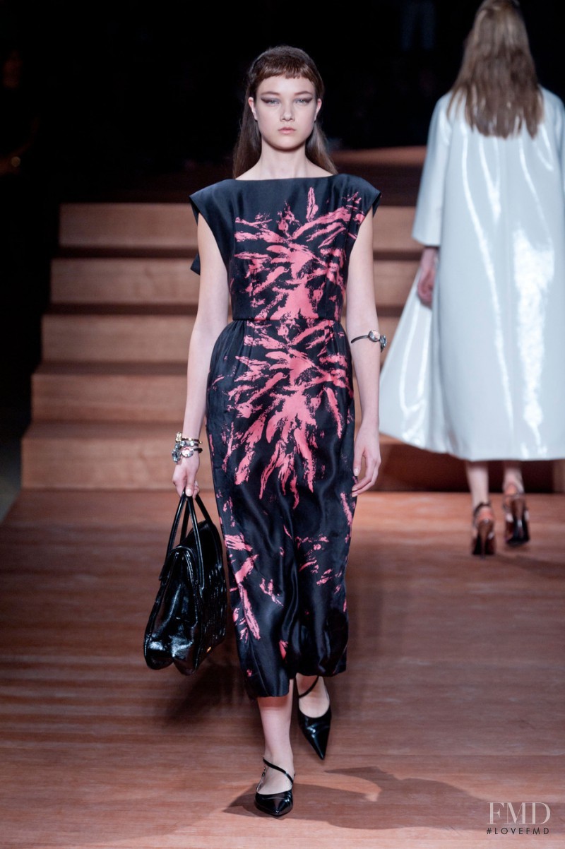 Yumi Lambert featured in  the Miu Miu fashion show for Spring/Summer 2012
